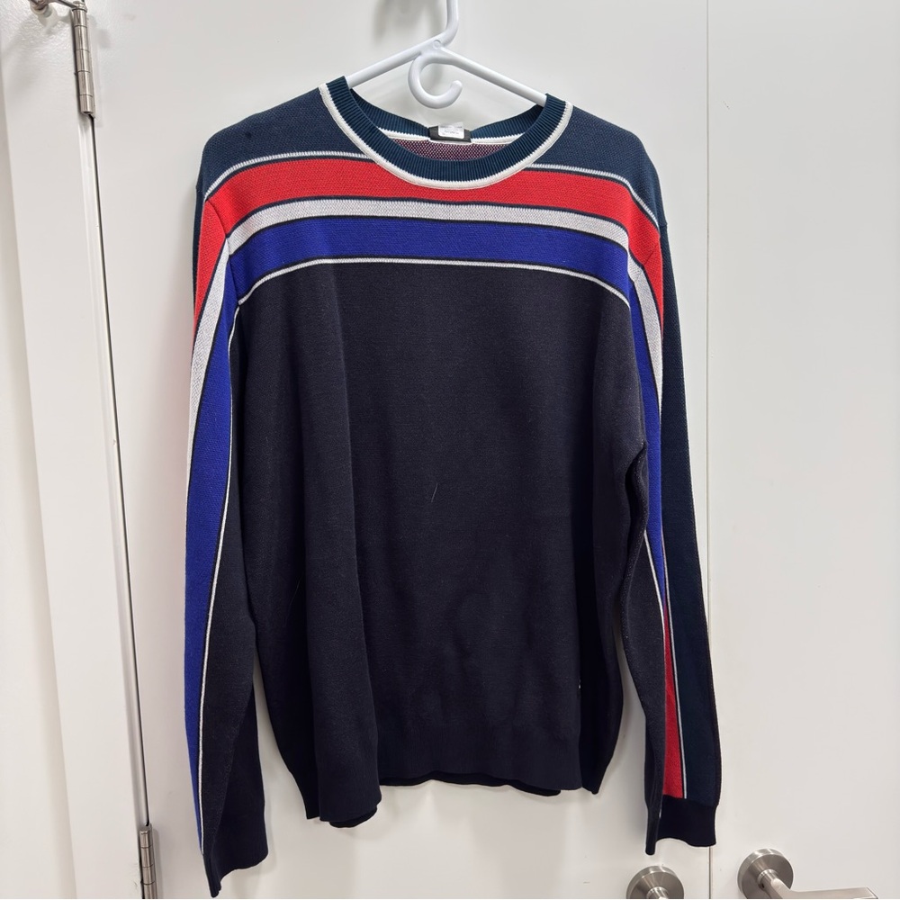 Paul Smith Men's Luxury 100% cotton Multicolor Striped Sweater XL